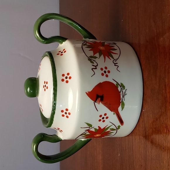 Temp-tations by Tara Tesher Holiday Cardinal and Holly Cream and Sugar Jars - Picture 2 of 9